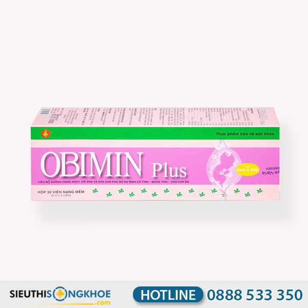 Obimin Plus Hỗ Trợ Cung Cấp Đầy Đủ Dưỡng Chất Cho Thai Phụ & Thai Nhi Trong Bụng Hộp 30 Viên