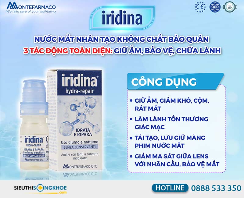 công dụng của nước mắt nhân tạo iridina