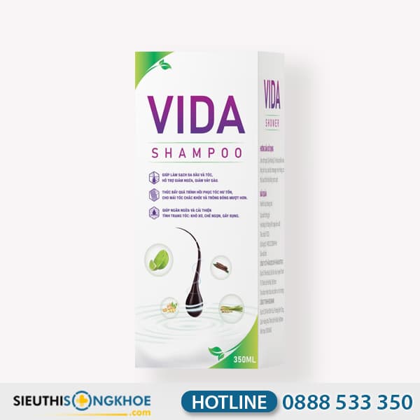 Vida Nano Shampoo Hỗ Trợ Làm Sạch Da Đầu & Điều Trị Ngứa Gàu Chai 350ml