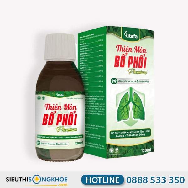 Thiên Môn Bổ Phổi Premium Hỗ Trợ Giảm Ho & Giảm Đau Rát Cổ Họng Chai 120ml & 280ml & Hộp 60 Viên