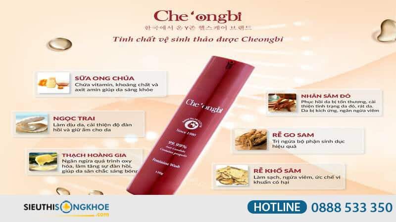 Thành phần tinh chất vệ sinh thảo dược Cheongbi