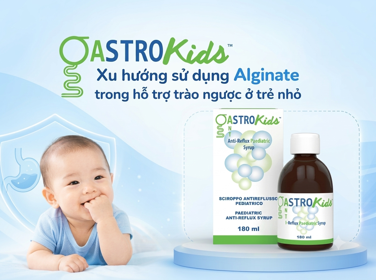 Gastrokids là siro uống thuộc nhóm thiết bị y tế của Ý, hỗ trợ kiểm soát trào ngược và giảm nôn trớ ở trẻ sơ sinh và trẻ nhỏ